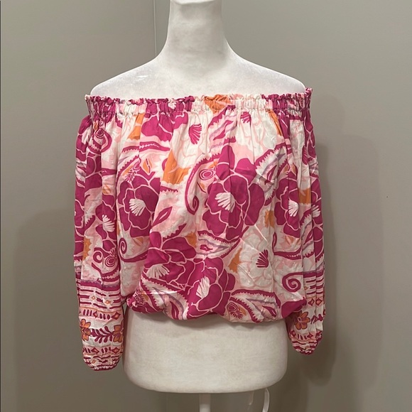 Nicole Miller Floral Off the Shoulder Blouse - Picture 1 of 5